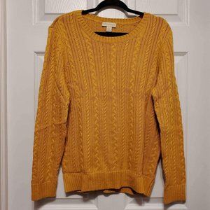 NWOT Appleseed's Women's Yellow Gold Cable Knit Sweater - L